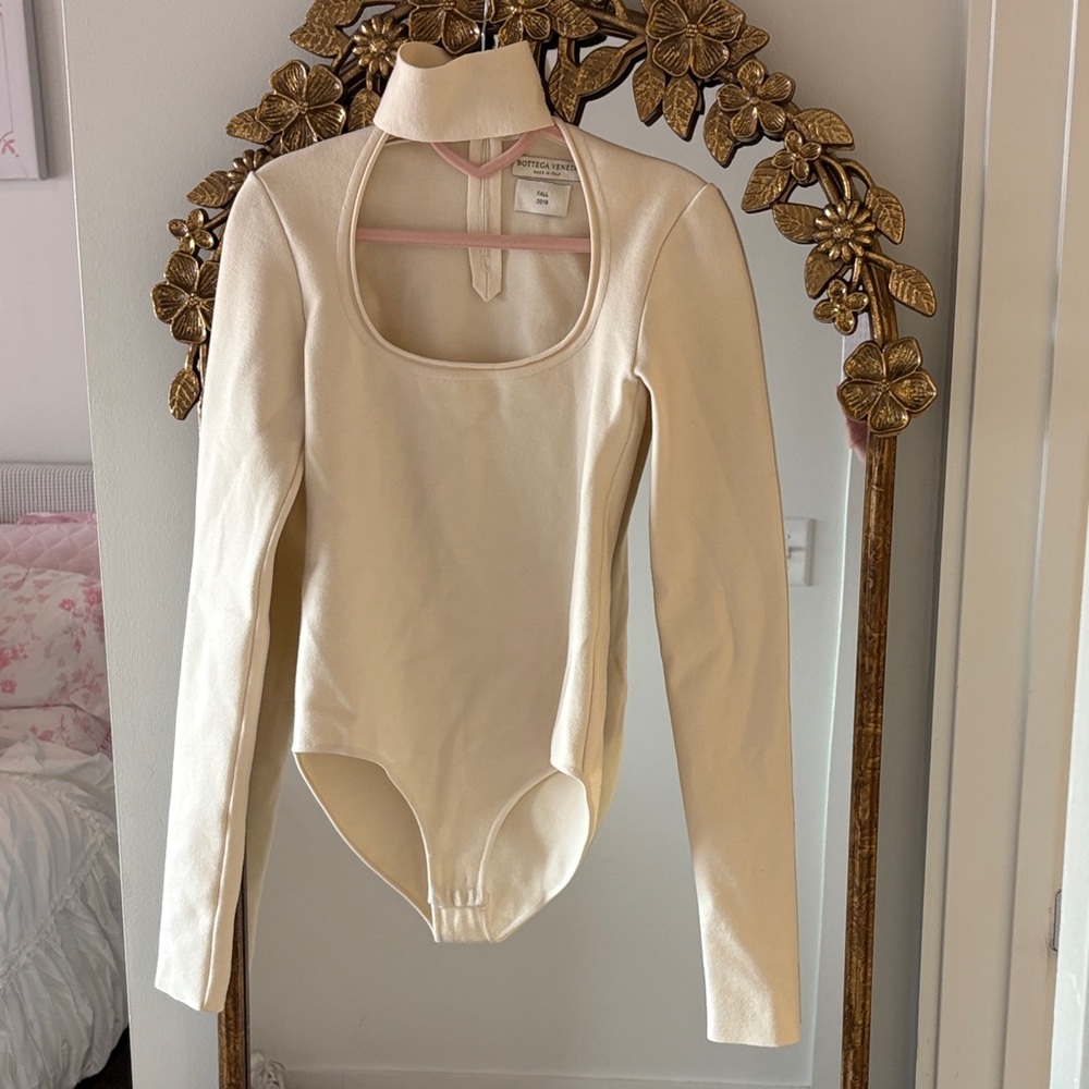 Bottega Venata Cream Long Sleeve Bodysuit